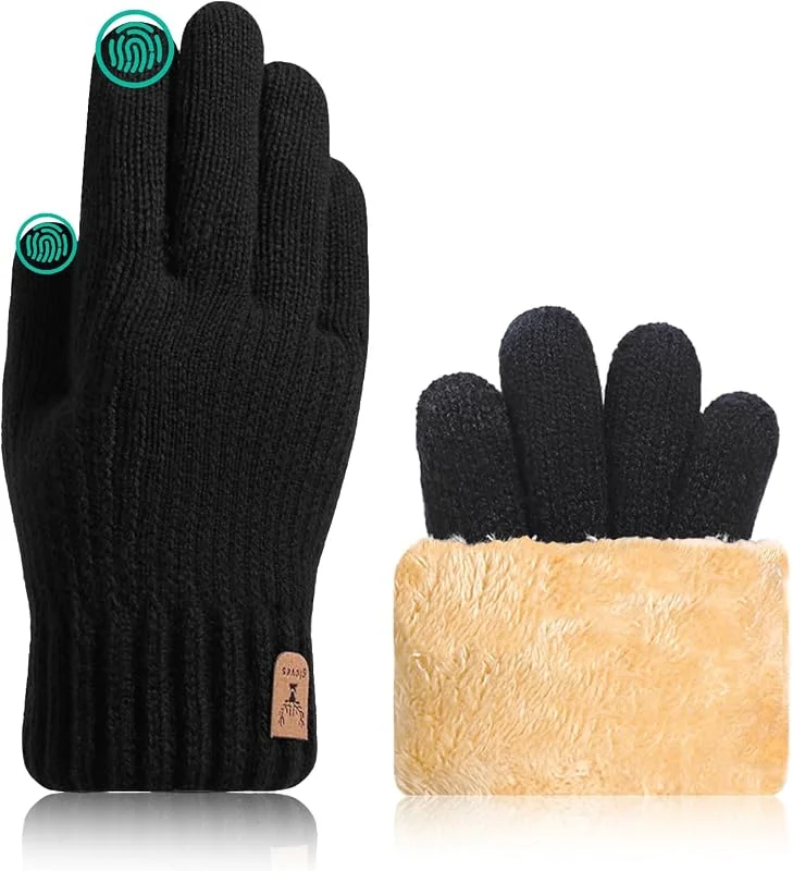 Winterhandschuhe für Damen Herren Touchscreen Thermohandschuhe mit Warme Fleecefutter für Kaltes Wetter — Heizkleidung