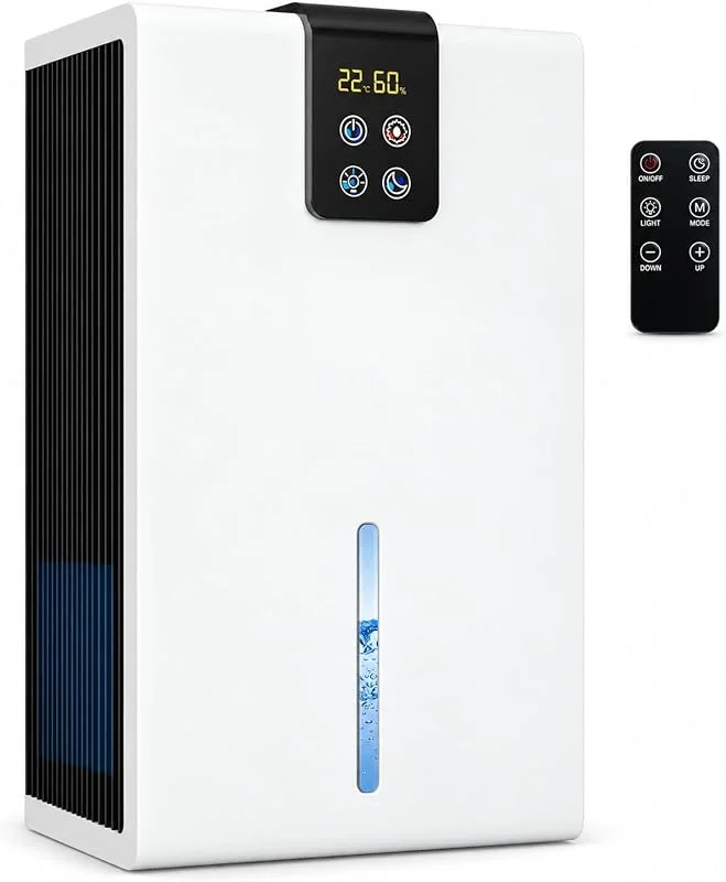 Luftentfeuchter Elektrisch, 2800ml Raumentfeuchter Leise Entfeuchtung, Dehumidifier Mit Funktion Abtauen, Timer & LED Display, 7 Farben, für Haus, Kleiderschrank & Abstellraum — Luftbefeuchter