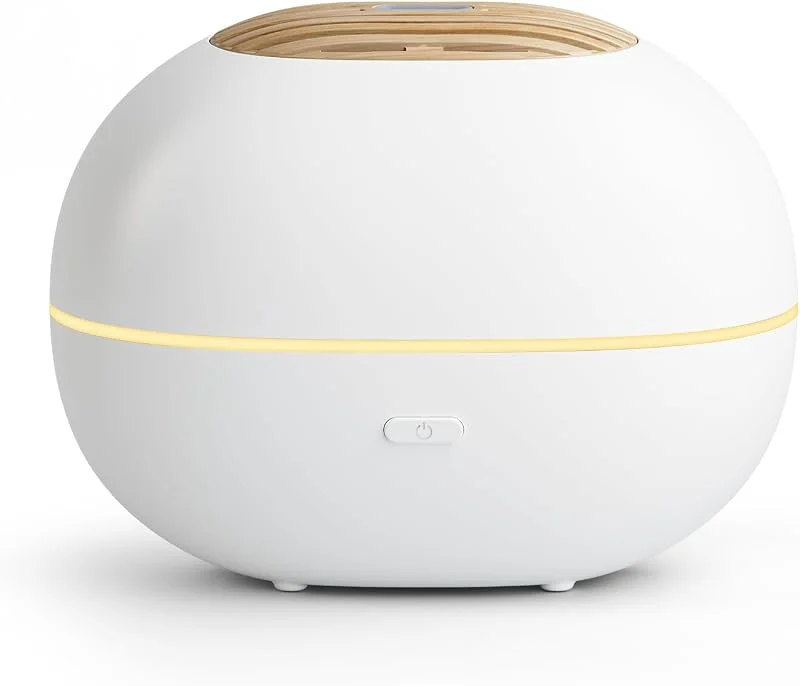 SoulOrigin Weißer oval Aromatherapie ätherisches Öl Diffuser mit 7-farbigen LED-Lichtern und automatischer Abschaltung, Home Ultraschall, 100ml Samll ätherisches Öl Diffuser - weiß — Luftbefeuchter