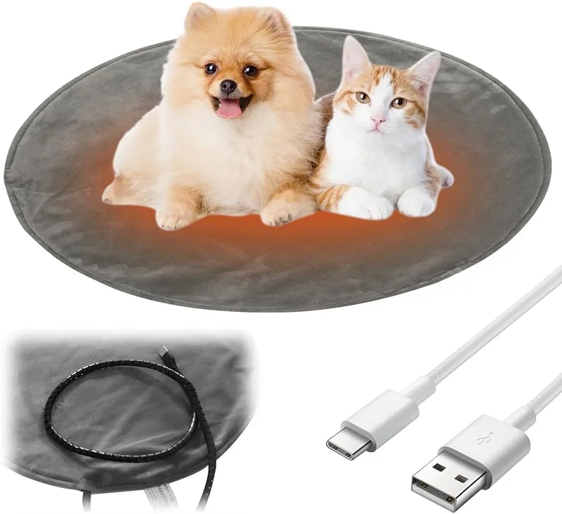 Heizmatte für Katzen und Hunde, 45 x 45 cm, elektrisches Heizkissen mit automatischer Schließfunktion & 3 Temperatureinstellungen 45 – 55 °C, Heizdecke für Katzen, Anti-Brechen, wasserdicht — Heizung Warmepumpe