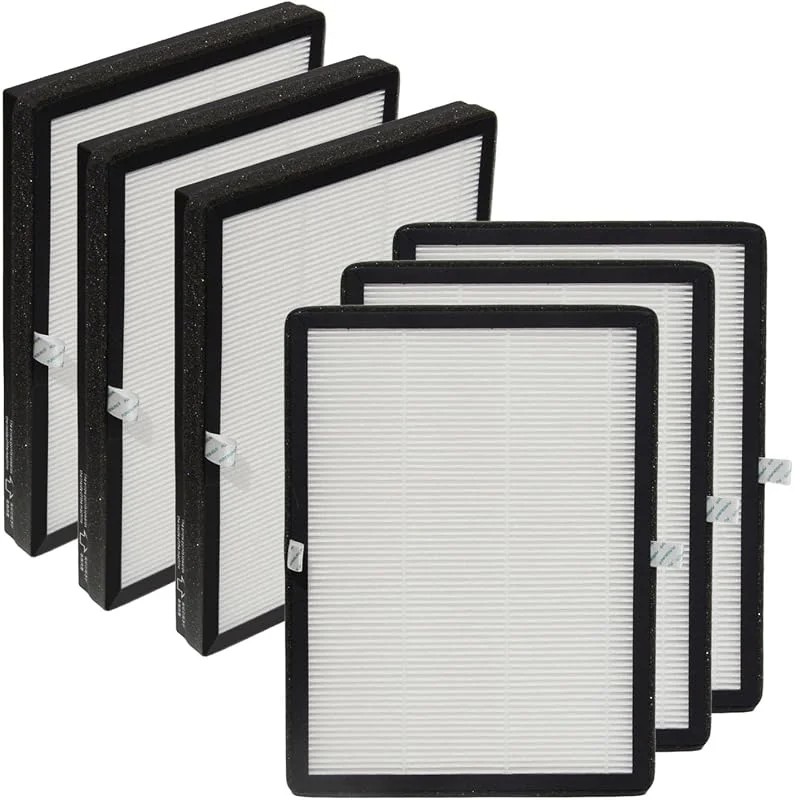 PUREBURG Ersatzfilter, kompatibel mit Blueair DH3i 2-in-1 Luftbefeuchter und Luftreiniger, 2er-Pack (H13 HEPA-Filter x 6) Luftreinigungsstaub, nur HEPA-Filter