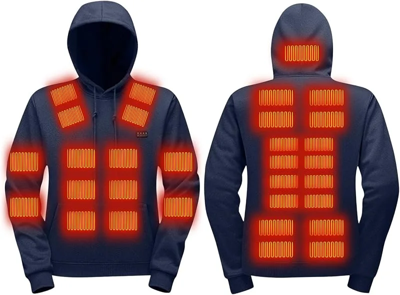 Beheizbarer Hoodie Damen Herren Kapuzenpullover 31 Heizzonen Beheizbarer — Heizkleidung