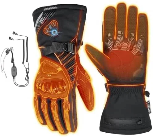 KEMIMOTO Beheizbare Motorradhandschuhe mit 12V Magnetisches Zubehörkabel — Heizkleidung