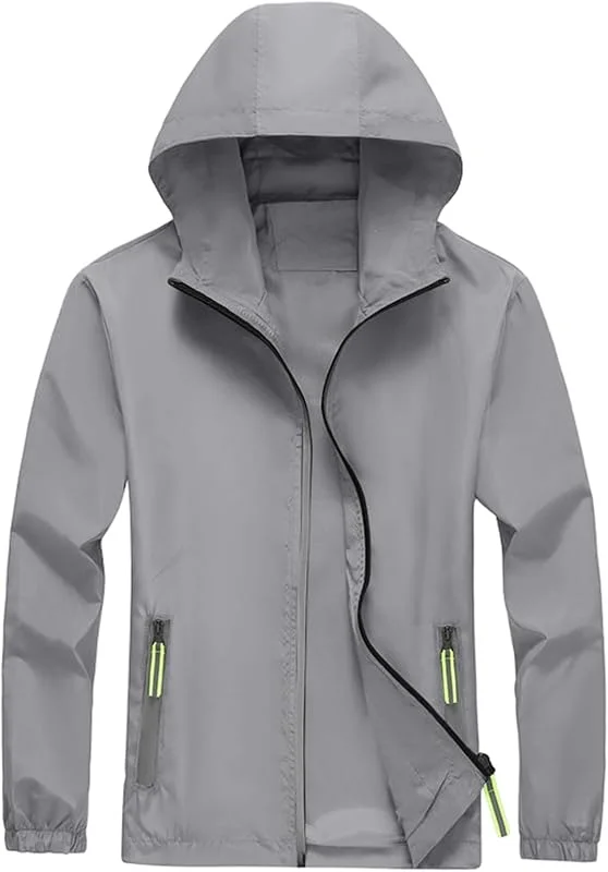 Regenjacke Herren Wasserdicht Atmungsaktiv Leicht Regenmantel Outdoor — Heizkleidung