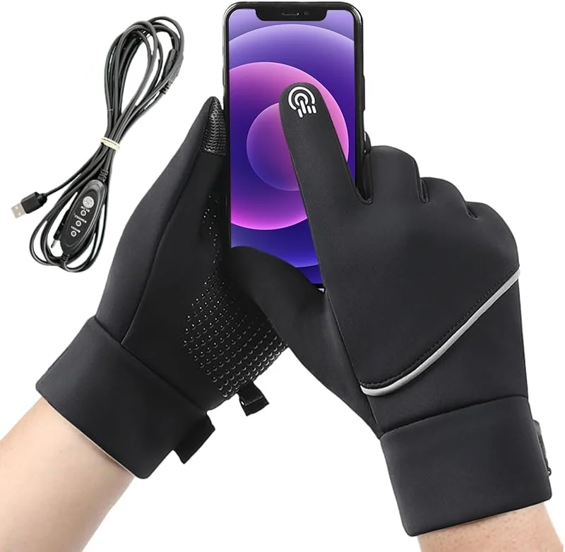 Beheizte Handschuhe Für Männer Winddichte Touchscreen-Fäustlinge Mit 3 — Heizkleidung