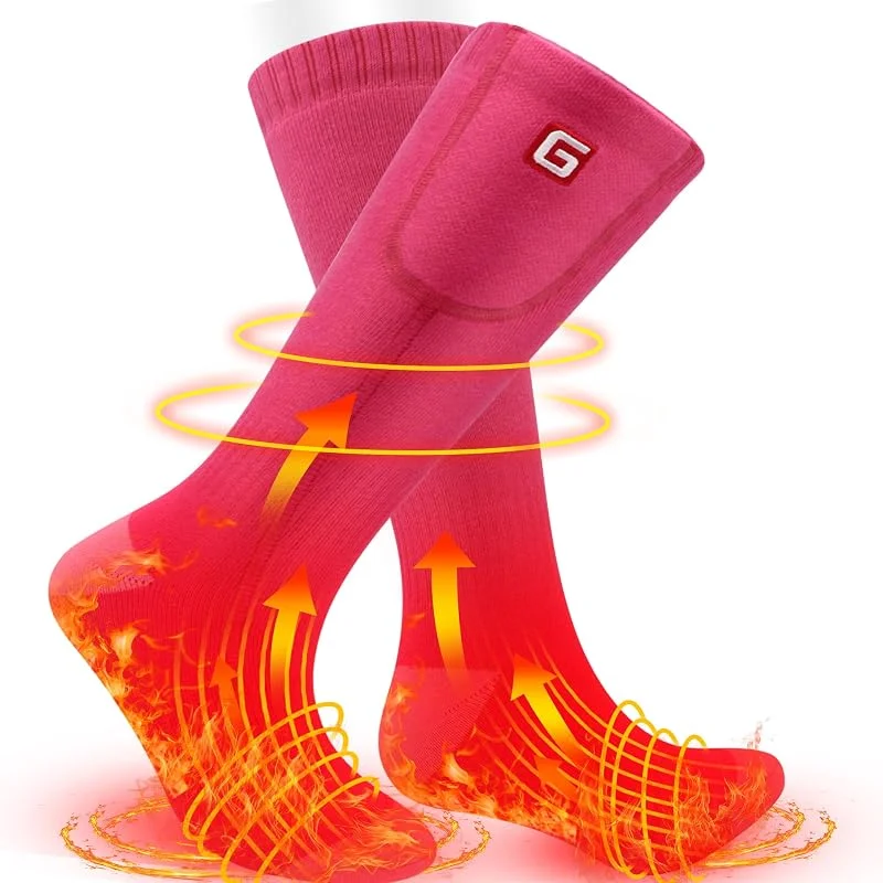Svpro Beheizte Socken, Wiederaufladbare Beheizbare Socken Männer Frauen Batterie Heizung Thermische Socken Kaltes Wetter Socken Beheizt für Outdoor Skifahren Winter Camping Wandern — Heizkleidung