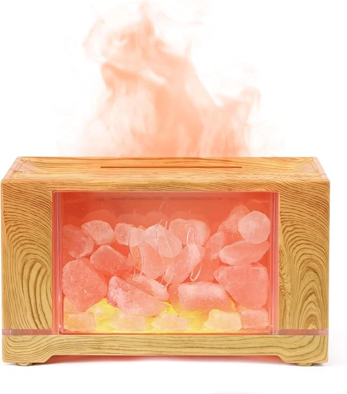 2-in-1 Aroma Diffuser, Ultraschall Luftbefeuchter, Diffusor für ätherische Öle 4 Arten LED Lichtfarben, 150ml Luftbefeuchter, duftöl Diffuser 4 Timer, Wasserlose Abschaltautomatik(Holz)