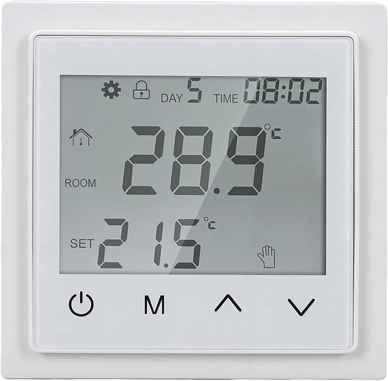 Elektrischer Fußbodenheizungsthermostat, Smart Touchscreen (White) — Heizung Warmepumpe