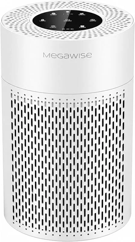 MEGAWISE 2022 Aktualisierte Version Intelligenter Luftreiniger für große Räume bis zu 100 m², H13 True HEPA-Filter mit intelligentem Luftqualitätssensor, Schlafmodus — Luftbefeuchter