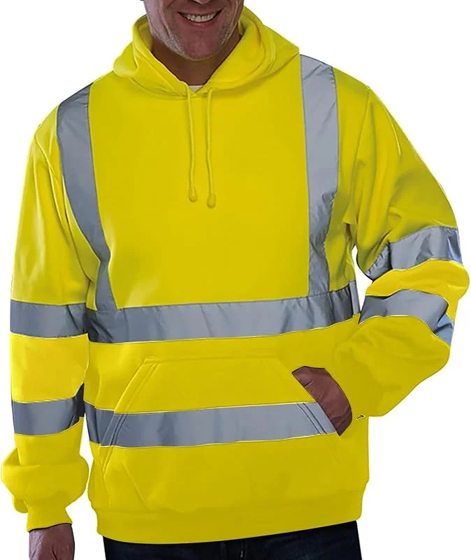 Herren Sicherheitsjacke Kapuze Warnjacke Warnschutzjacke Softshelljacke Arbeitsjacke Winterjacke mit reflektierenden Streifen, Softshell Jacke Berufsjacke Schutzjacke Herrenjacke — Heizkleidung