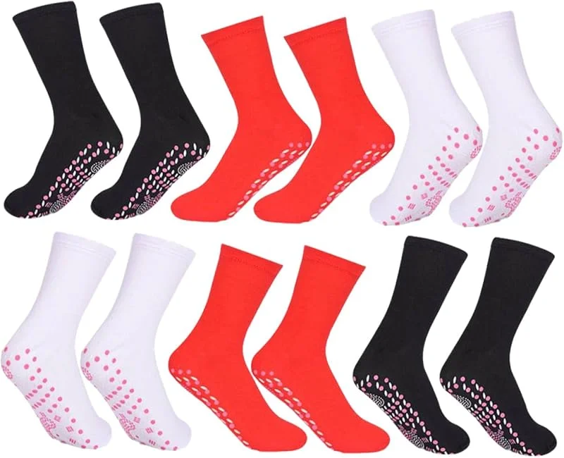Abaodam 6paare Heizsocken Beheizbar für Damen Herren Selbstheizende Wintersocken mit Wärmezirkulation Warme Thermosocken für Arbeit Sport Wandern — Heizkleidung