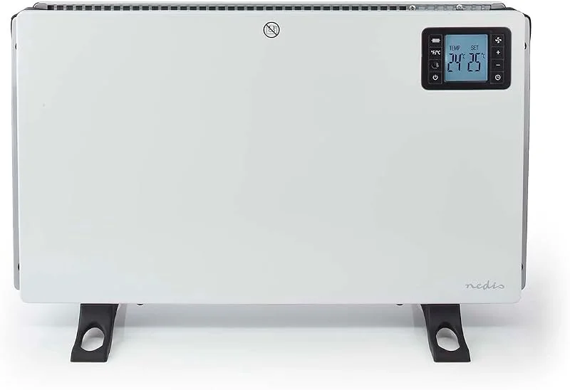 NEDIS Konvektor Heizlüfter Turbo Elektroheizer Verstellbares Thermostat 3 Wärmeeinstellungen Heizgebläse Fernbedienung Timer L 60, 5 cm — Heizung Warmepumpe