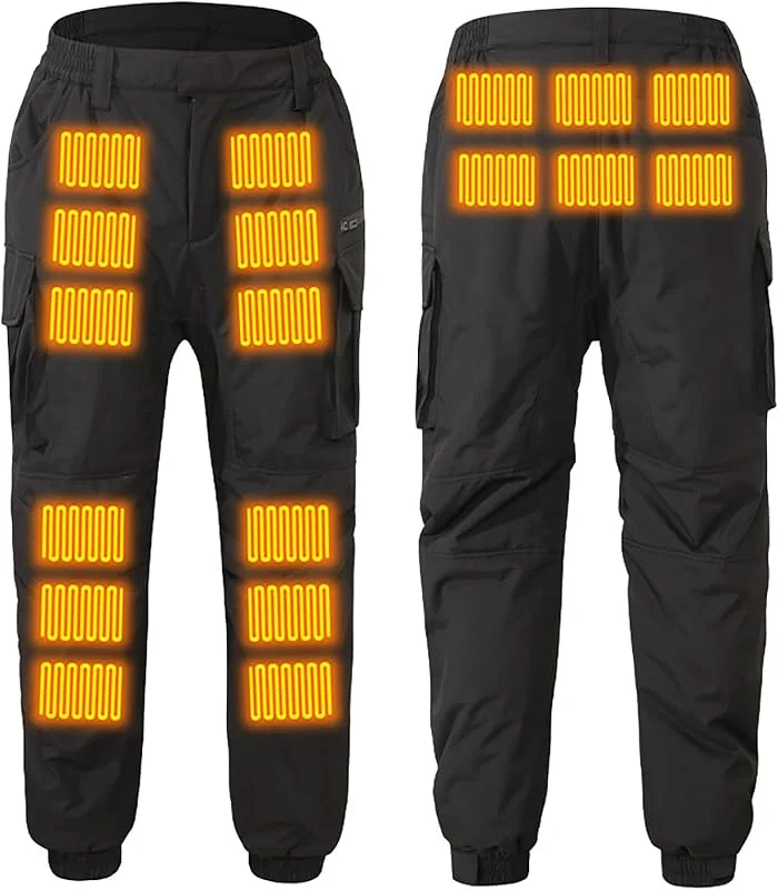 Beheizte Hose für Herren und Damen, elektrisch beheizte Fleece-Hose, Schneehose, weiche Trekkingausrüstung für Snowboarden, Klettern, Angeln, Reiten, Motorrad, Skifahren, Radfahren — Heizkleidung