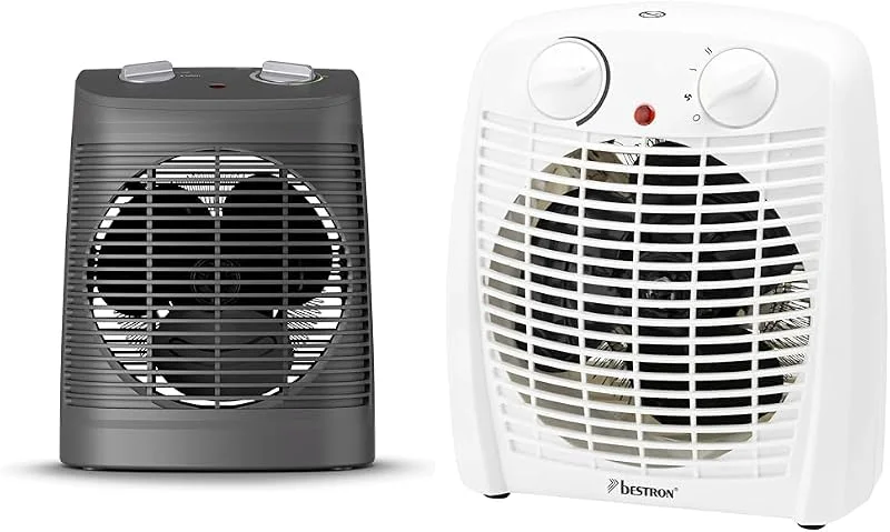 Rowenta SO2320 Instant Comfort Compact Heizlüfter, 2000 Watt, 2 Leistungsstufen, leise Heizung, kompakt, leicht zu transportieren, Auto Safety, Grau & Bestron Heizlüfter mit 2 Leistungsstufen — Heizung Warmepumpe