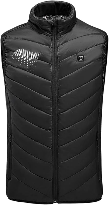 Beheizte Weste, Warme Jacke Heizjacke mit 9 Heizzonen, 3 Einstellbar Temperatur Beheizbare Kapuzenjacke Herren Damen Wintermäntel Körperwärmer zum Outdoorarbeiten Skifahren Funktionsjacke Outdoorjacke — Heizkleidung