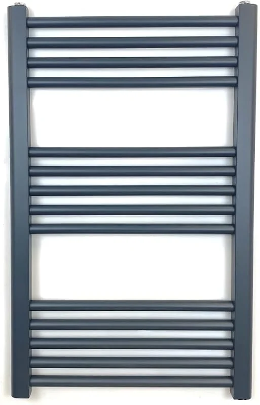 Handtuchheizkörper, flach, zur Wandmontage, 400 x 800 mm, Anthrazit — Heizung Warmepumpe