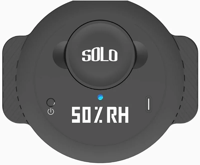 Gitarren-Luftbefeuchter mit digitalem Hygrometer, Auto-Stop Luftbefeuchter für akustische Konzertgitarre, LCD-Display, Feuchtigkeitskontrolle, Schwarz