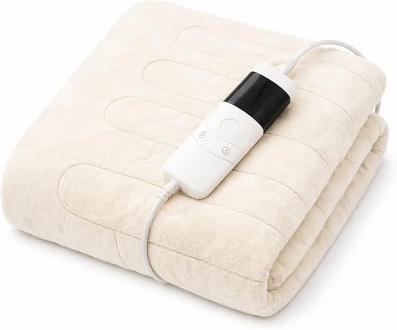 Marco Paul Elektrisch beheizte Überwurfdecke, 160 x 120 cm, weicher Fleece-beheizter Sofaüberwurf für Erwachsene, 10 Heizstufen, 8-Stunden-Timer, schnelle Heizdecke, Überhitzungsschutz — Heizung Warmepumpe