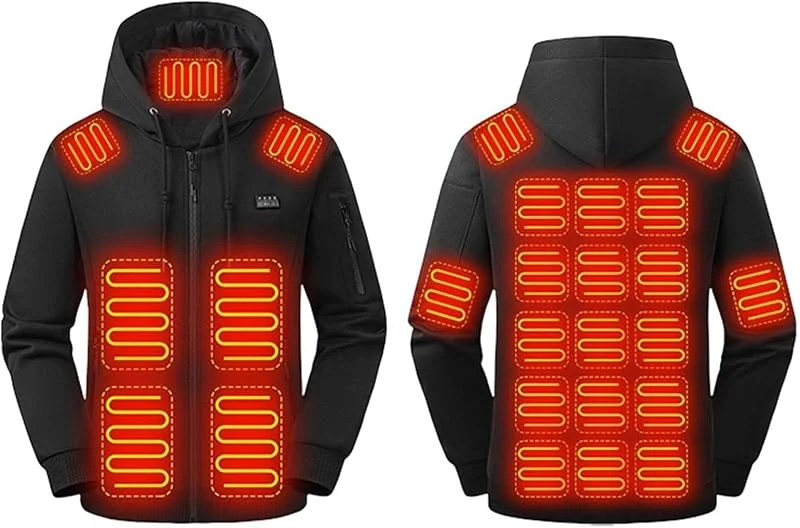 Beheizbarer Hoodie Herren Damen Heated Beheizter Kapuzenpullover 26 Heizzonen 3 Temperaturstufen Beheizbarer Pullover Warme Heizung Sweatshirt Kleidung Outdoor Heizpullover Winter Körperwärmer Mantel — Heizkleidung