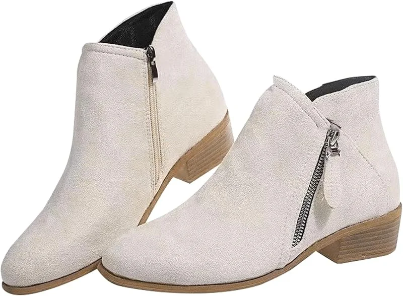 Generisch Freizeitschuhe Schwarz Damen Absatz Boots, Kurzstiefel Mit Seitlichem Reißverschluss Für Damen, Einfarbig Rutschfestes Blockabsatz Stiefeletten Kurze Einzelschuhe — Heizkleidung