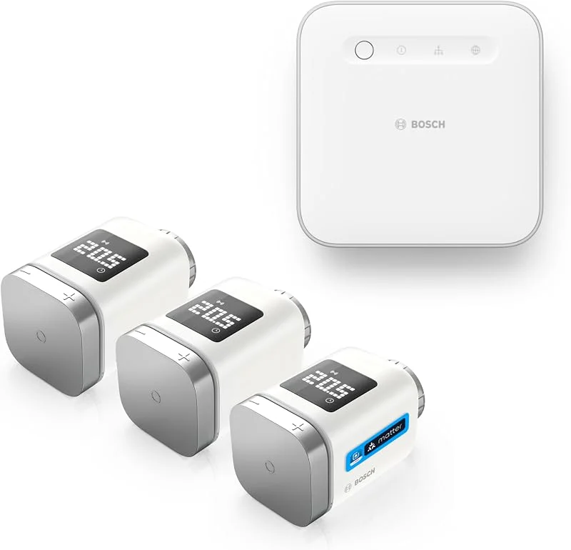 Bosch Smart Home smartes Heizkörperthermostat Starter-Set, 1x Controller II, 3x Heizkörperthermostat II [+M] — Heizung Warmepumpe