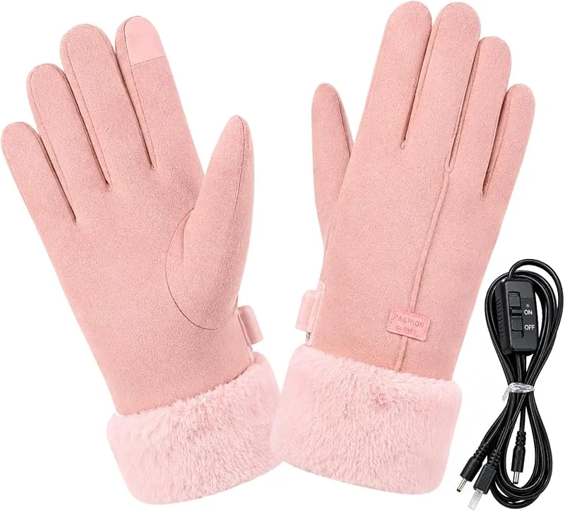 USB Beheizbare Handschuhe, Touchscreen-Winddicht und Wasserdicht Wärmhandschuhe für Radfahren Motorrad Outdoor — Heizkleidung