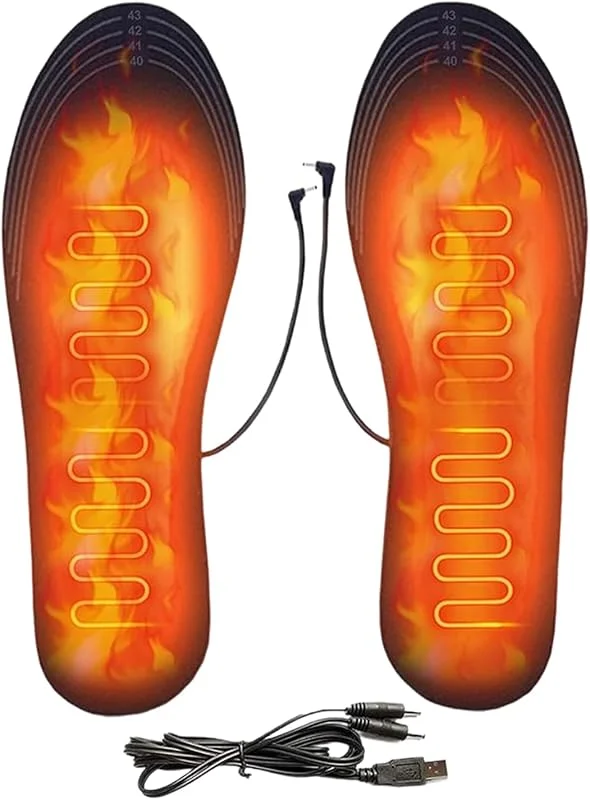 Heated Shoe Insoles - Thermal Foot Warmer, Rechargeable Insoles with Adjustable Temperature, Lightweight with Anti-Slip Design for Outdoor Hiking, Camping, Winter Cold Weather Protection — Heizkleidung