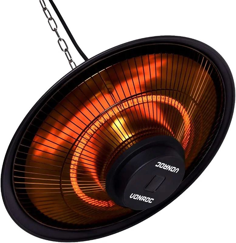 Vonroc Infrarot Heizstrahler hängend für Terrasse, Deckenheizstrahler 1500W — Heizung Warmepumpe