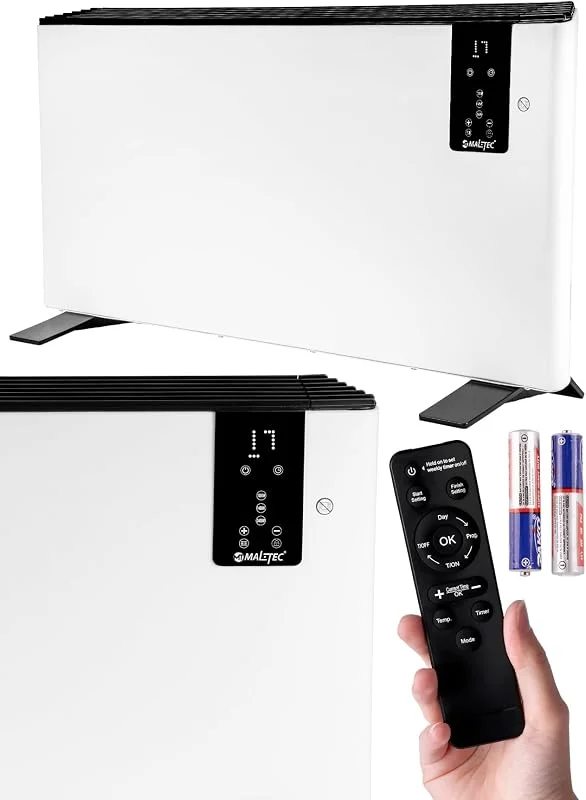 MalTec Konvektor Elektroheizung Ch2400Dw-Pro 2400W Timer Pilot, 3 Heizleistungen, Wochenprogramm hohe Leistung — Heizung Warmepumpe