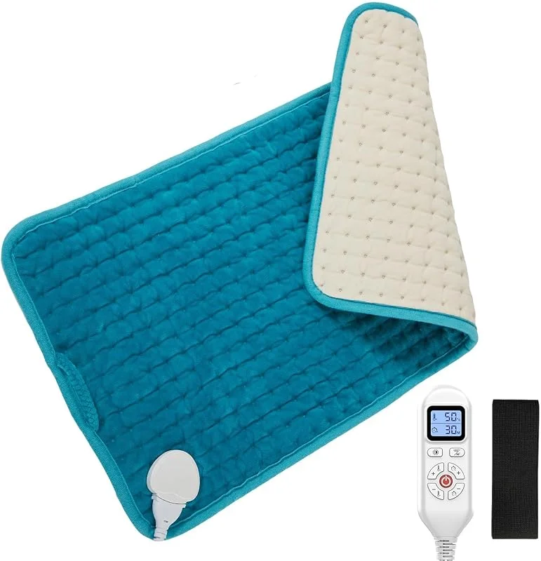 JOBYNA Elektrisches Heizkissen, Physiotherapie Wärmekissen mit Gürtel & Abschaltautomatik, 5s schnelle Erwärmung, 30-70℃ & 10-90 Minuten Einstellbar, Digitalanzeige (30 x 60cm) — Heizkleidung