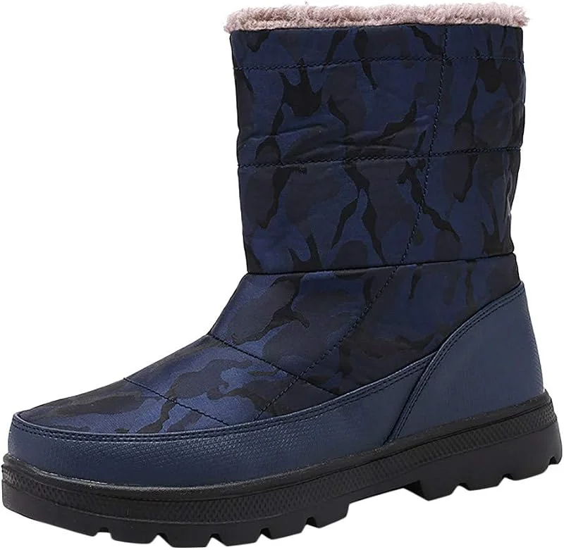 Winterstiefel Herren, Damen Warme Winterschuhe Wanderschuhe Plus Velvet Camouflage Schneebaumwollstiefel — Heizkleidung