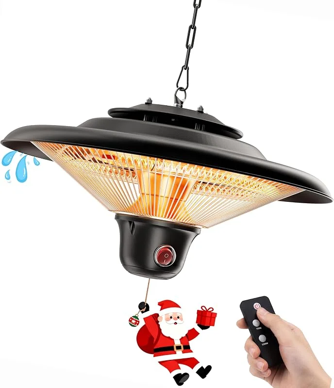 1500W Elektrischer Infrarot Heizstrahler, Deckenheizung, Schwarz — Heizung Warmepumpe