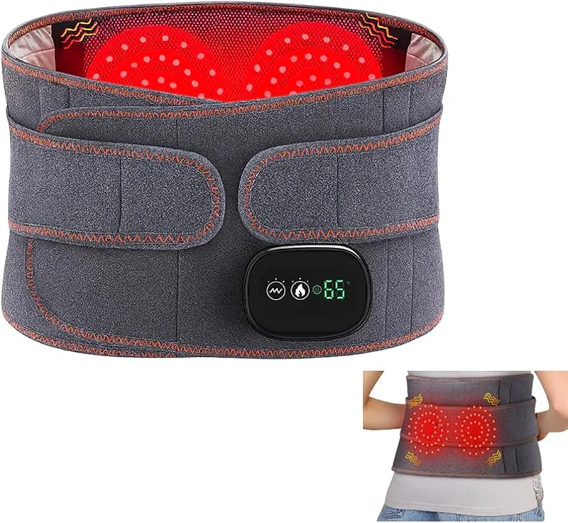 OrthoHeat - Frei von Rückenschmerzen Beheizter Massagegürtel mit verstellbaren Riemen und 3 Wärmestufen für den unteren Rücken — Heizkleidung