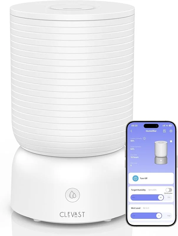 CLEVAST Smarter Luftbefeuchter Schlafzimmer, 4L Kaltnebel-Luftbefeuchter