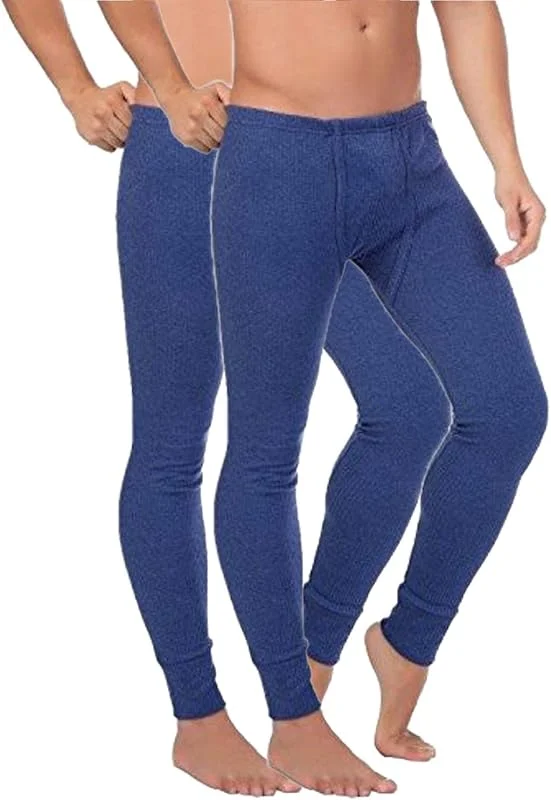 BestSale247 Herren Thermo Unterhose Lang 2er Pack Skiunterwäsche Thermounterwäsche Baumwolle, Dunkelblau, 4XL (Herstellergröße: 10) — Heizkleidung