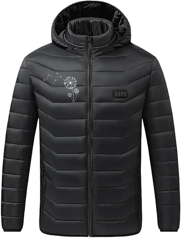 Beheizbare Jacke, Heizweste mit 9 Heizzonen und Vier-Control-Heiz-Wärmejacke, Heizweste Herren Damen mit drucken, Wintermäntel Körperwärmer Heizweste Weich Bequem für Winter Outdoor Wandern Skifahren — Heizkleidung