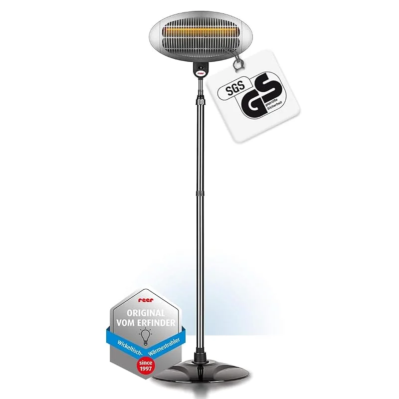 reer Wickeltischstrahler mit Standfuß, 650 Watt, Heizstab mit Splitterschutz — Heizung Warmepumpe