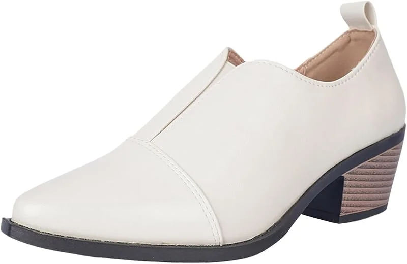Modische Damen-Stiefeletten mit spitzer Zehenpartie, klobiger Absatz, lässige bequeme Lederstiefeletten für den täglichen Gebrauch — Heizkleidung