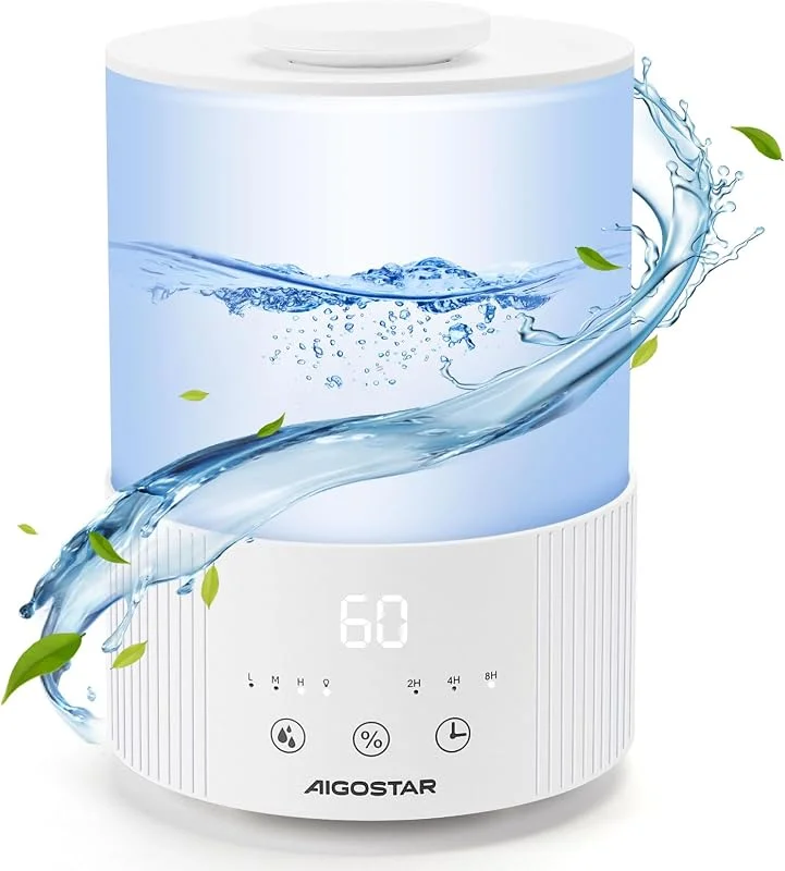 Aigostar 2, 5L Ultraschall Luftbefeuchter mit Hygrometer für Schlafzimmer