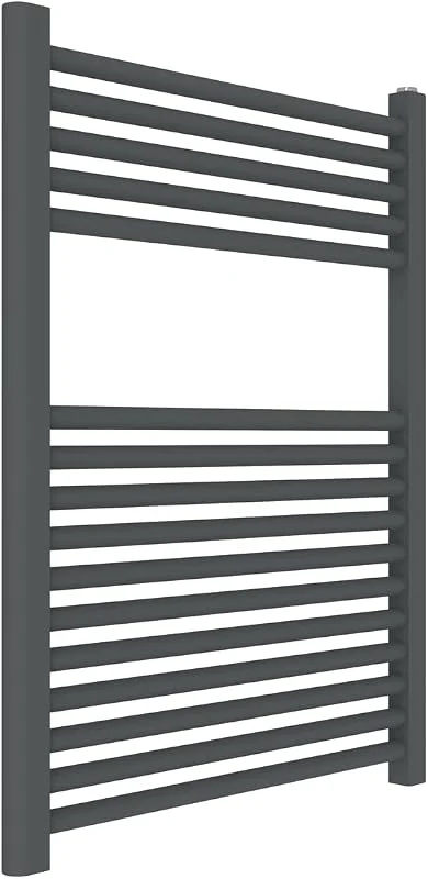 ERCOS Handtuchwärmer Badetuchwärmer Abmessungen 600x770 MM Heizkörper Farbe Graffite Opaque, 1, 2" Anschlüsse Geliefert mit Montagekit — Heizung Warmepumpe