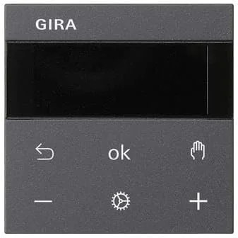 Gira 539428 System 3000 Raumtemperaturregler BT, System 55, anthrazit — Heizung Warmepumpe