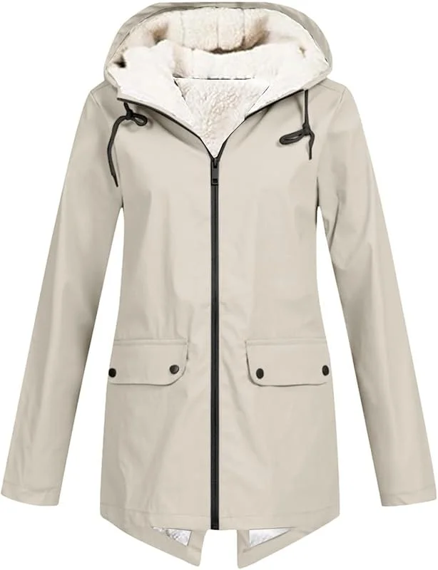 Winterjacke Damen Warm Teddyfleece Gefütterte Regenjacke Damen Wasserdicht Regenmantel Frauen Mit Kapuze Skijacke Outdoor Funktionsjacke Parka Winddicht Softshelljacke Zipper Übergangsjacke — Heizkleidung