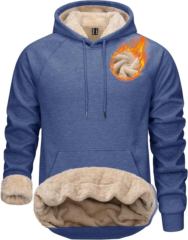 TACVASEN Hoodie Herren Kapuzenpullover Dicker Warmer Winter Hoody — Heizkleidung