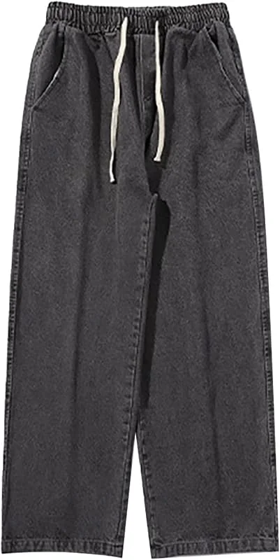 High Street Wide Leg Jeans Für Männer Herbst Gerade Lose Multi-Pocket-Design Cargo Hosen Hip Hop Casual Jeans Hosen Casual Streetwear Bequeme Haltbarkeit Alltagshose — Heizkleidung