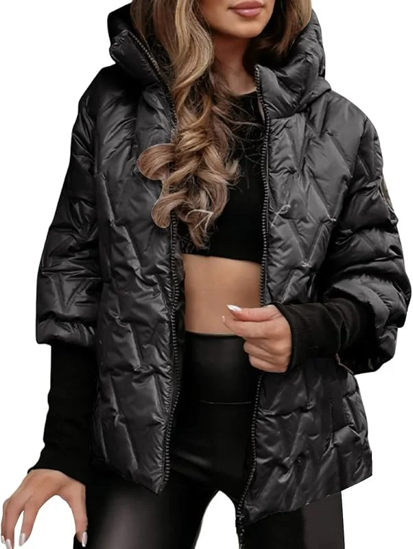 Ansenesna Winterjacke Damen Warm Steppjacke Leicht Mit Kapuze Wintermantel Elegant Jacke Winter Oversize Stepp Mantel Frauen Thermo Leichte Steppmantel Damen-Jacken Damenjacken — Heizkleidung
