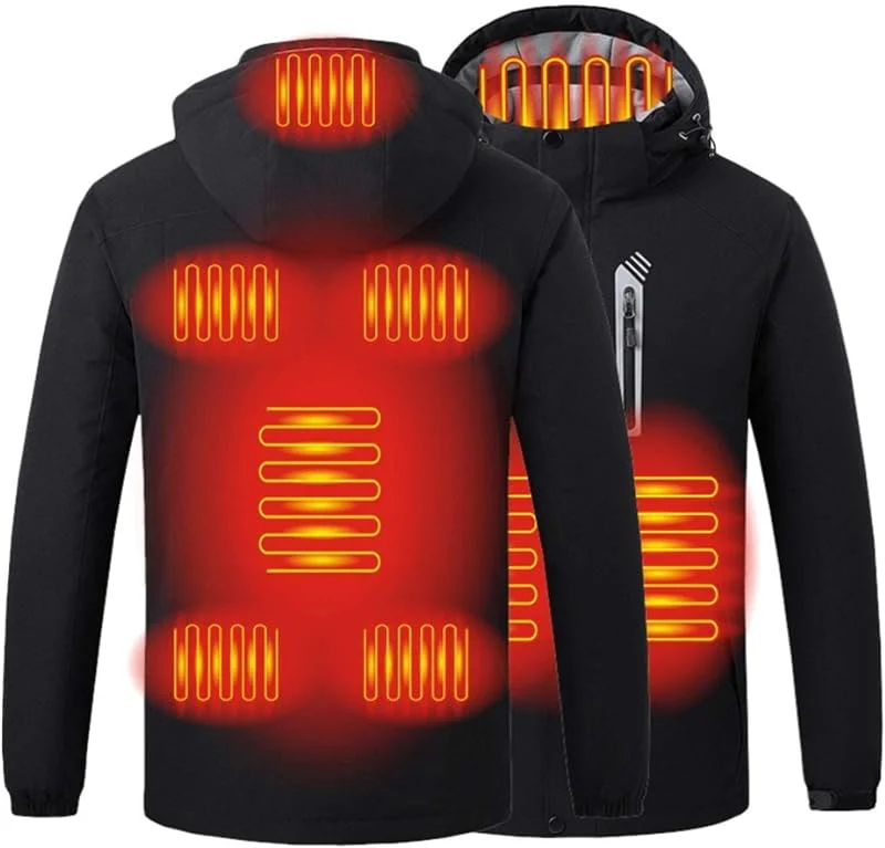 Wärmeweste Herren Wasserändige Softshell Jacket Fleecefutter Winter Taktische Regenjacke Windjacke Outwear — Heizkleidung
