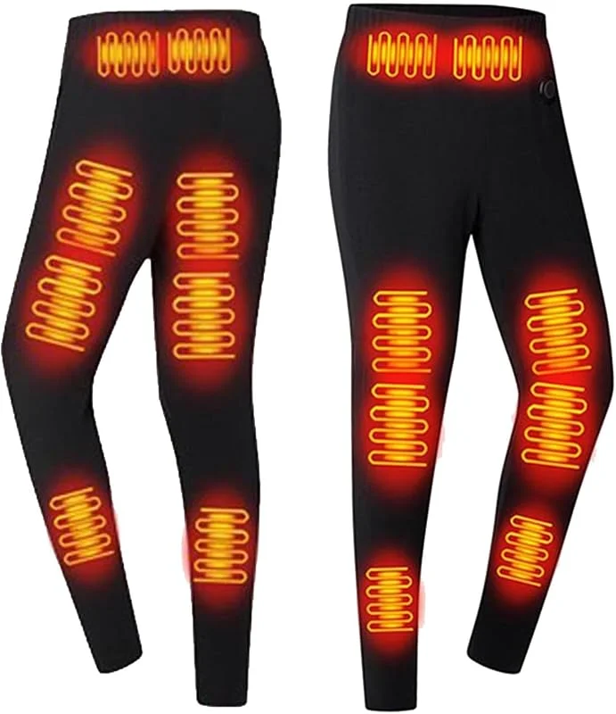 Beheizbare Thermo Hose Herren Warm Fleece Beheizte Thermo Unterteile mit 16 Heizzonen, 3 Einstellbare Wärmestufe USB Elektrisch Thermohose Basisschicht Waschbar Heizung Hosen für Moto Jagd Ski Camping — Heizkleidung