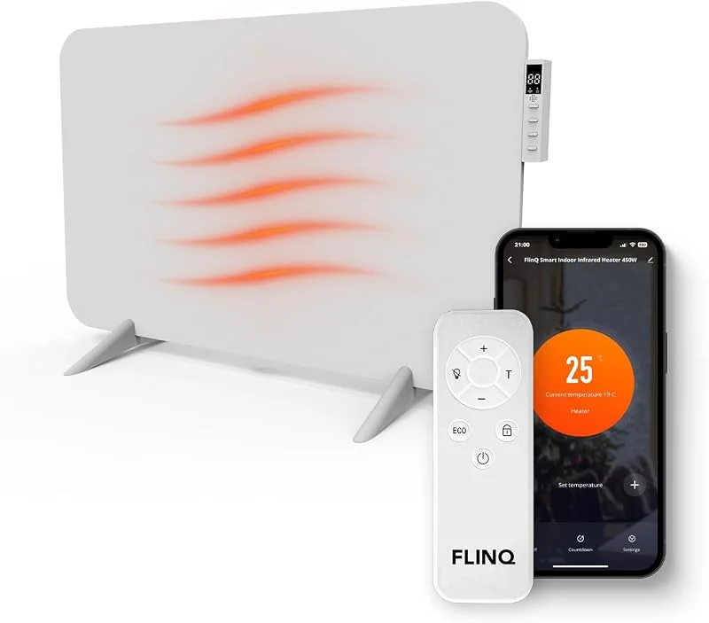 FlinQ 450W Smarte Infrarotheizung - Elektrischer Heizkörper — Heizung Warmepumpe