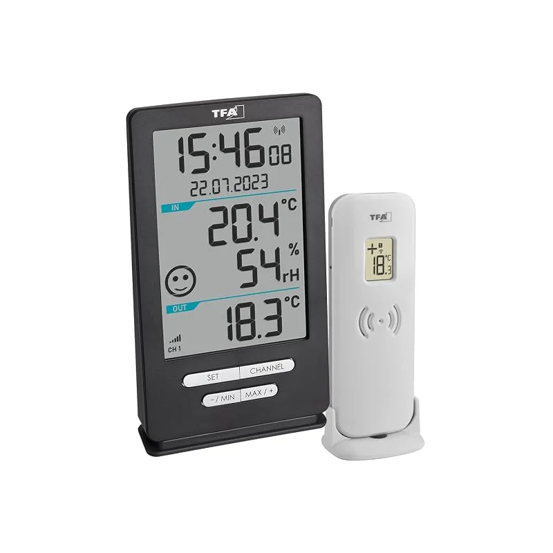 TFA Dostmann Funk Thermometer innen XENA HOME für Außen und Innen — Luftbefeuchter