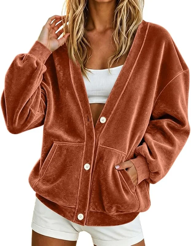 Ansenesna Sweatjacke Damen Ohne Kapuze Oversize Wintermantel Damen Elegant — Heizkleidung